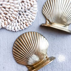 Vintage Brass Shell Bookends